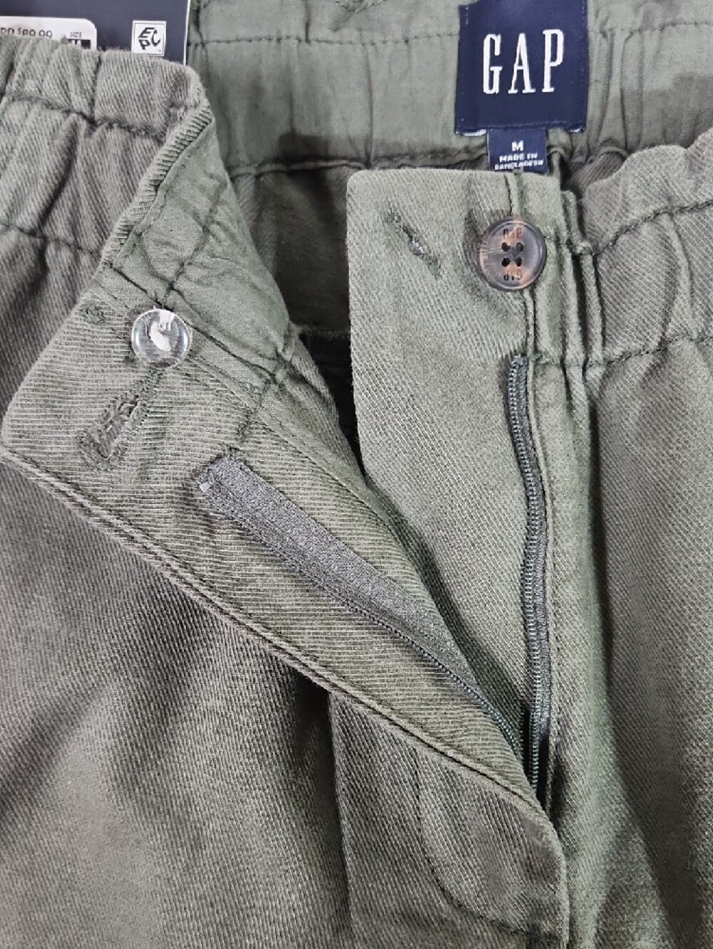 GAP Olive Green Easy Twill Pant Women M Straight Leg Slacks Cotton Lyocell - Picture 7 of 11